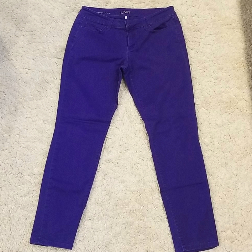 Ann Taylor Loft - curvy skinny purple jeans